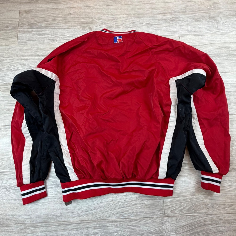 Vintage 90s Russell Athletic Red Water Resistant Windbreaker Pullover Jacket XL - Picture 6 of 7
